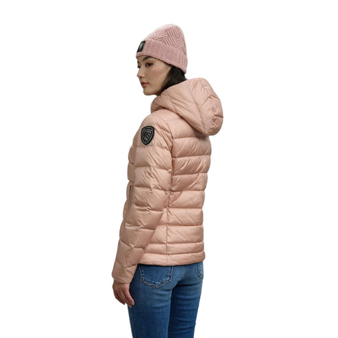 Piumino Donna corto Charme rosa modella retro